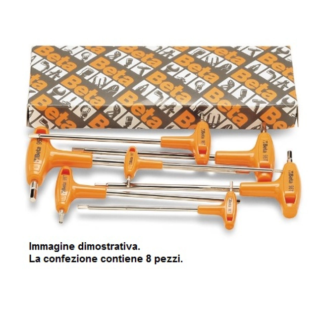 Vendita online Serie di 8 chiavi maschio esagonale piegate art.96T/S8